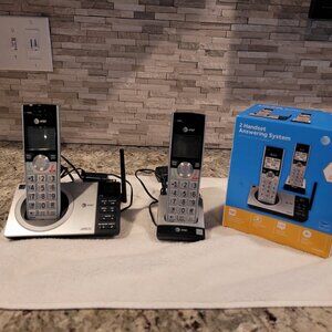 AT&T  2 handset phone answering system with smart block technology.